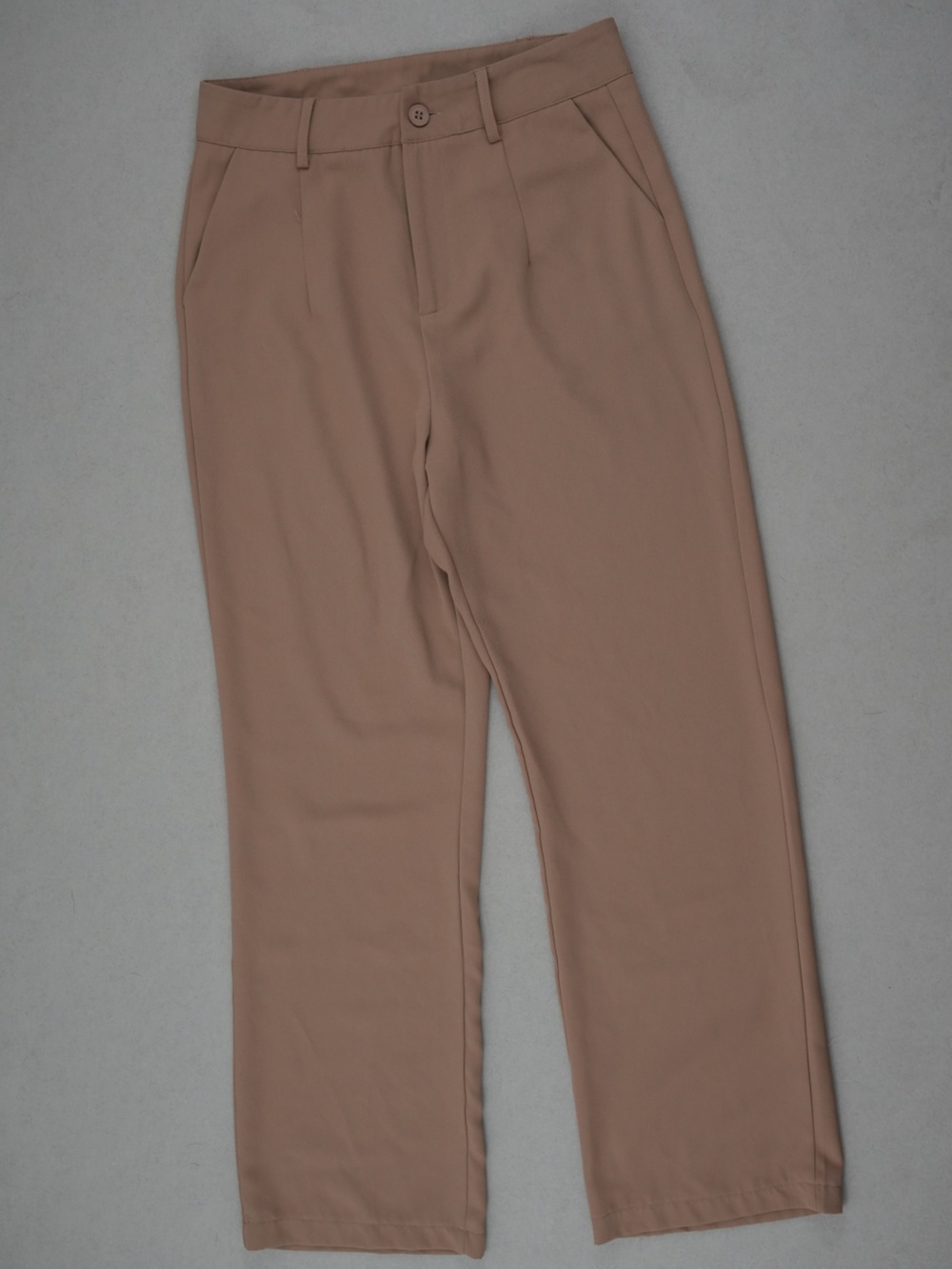 Classic Tan Button-Front Trousers